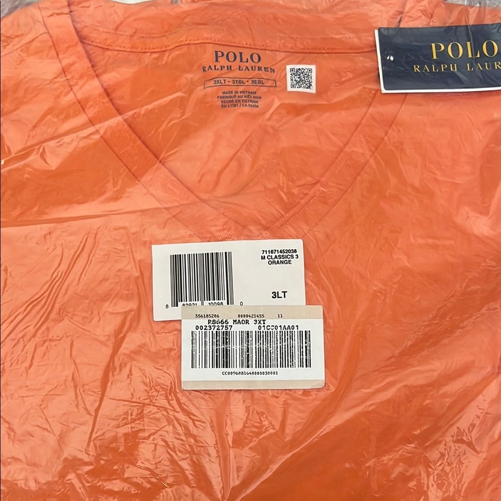 Polo Ralph Lauren Orange V-Neck T-Shirt